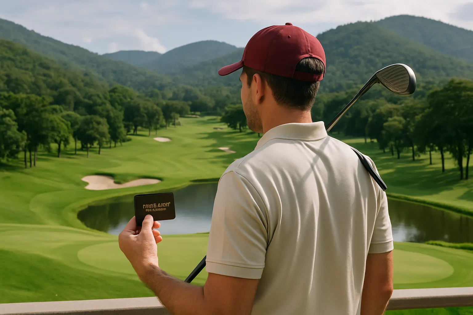 Thailand Privilege card holder enjoying VIP golf club access in Chiang Mai surrounded by green fairways