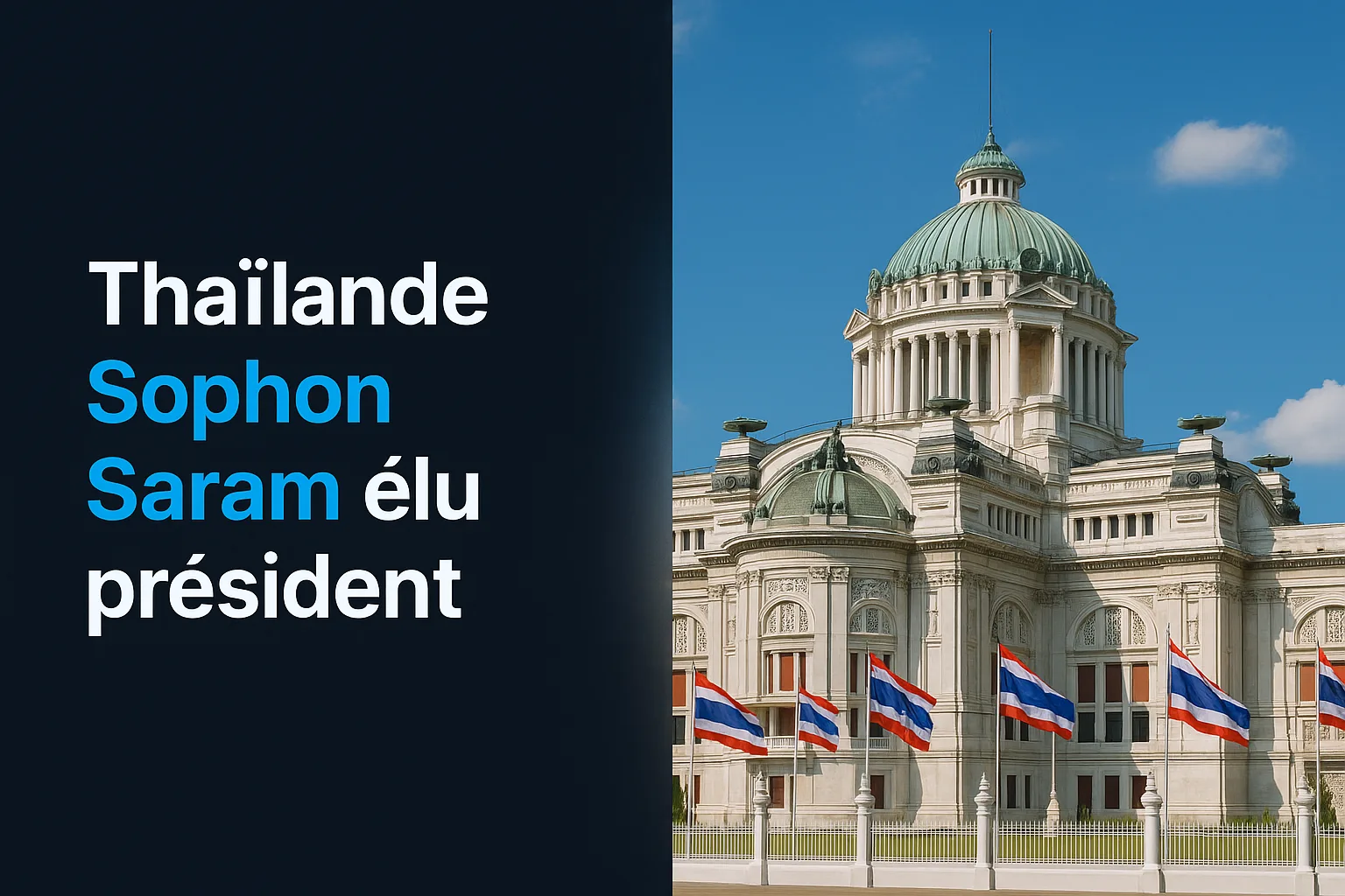 Thaïlande : Sophon Saram élu président du Parlement, vote pour le Premier ministre le 19 mars 2026